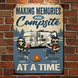 Making Memories One Campsite - Personalized Metal Sign - Gift For Camping Lovers