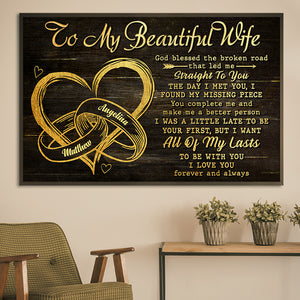 You Are My Missing Piece - Gift For Couples, Personalized Horizontal Poster.
