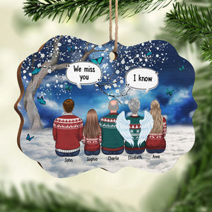 We Miss You - Memorial Personalized Custom Ornament - Wood Benelux Shaped - Sympathy Gift, Christmas Gift For Family Members