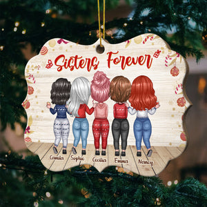 Sisters Forever, Never Apart - Maybe In Distance But Never At Heart  - Personalized Shaped Ornament.