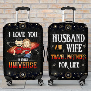 Love You In Every Universe - Personalized Luggage Cover - Gift For Couples, Husband Wife