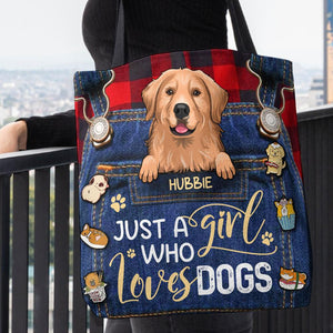 Just a girl who loves dog - Personalized Tote Bag.