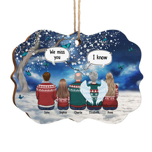 We Miss You - Memorial Personalized Custom Ornament - Wood Benelux Shaped - Sympathy Gift, Christmas Gift For Family Members