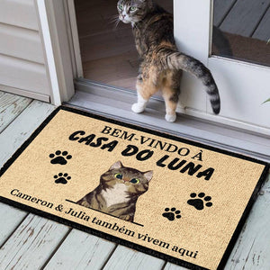 Bem-Vindo À Casa Do Luna Portuguese - Funny Personalized Cat Decorative Mat.