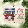 Besties We Go Together Like Drunk And Disorderly - Personalized Custom Benelux Shaped Wood Christmas Ornament