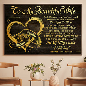 You Are My Missing Piece - Gift For Couples, Personalized Horizontal Poster.