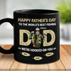 To The World Best Fishing Dad - Gift For Dad - Personalized Black Mug