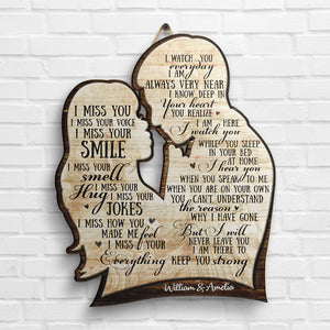 I Will Never Leave You - Gift For Couples, Husband Wife - Personalized Shaped Door Sign.