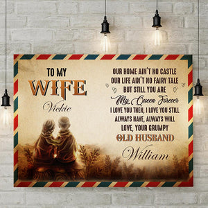 To My Wife - My Queen Forever - Personalized Canvas.