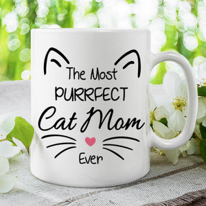 The Most Purrfect Cat Mom - Funny Personalized Cat Mug.