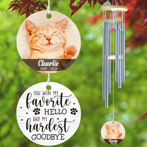 To Your Pet - My Favorite Hello - Personalized Outdoor Wind Chime.