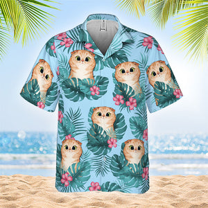 Cat Summer Vibe - Personalized Hawaiian Shirt - Gift For Dad, Gift For Pet Lovers