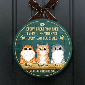 Every Bag You Shake We'll Be Watching You - Funny Personalized Cat Door Sign.