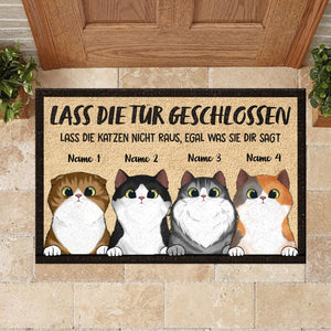 Lassen Sie die Katzen nicht raus German - Funny Personalized Cat Decorative Mat (WT).