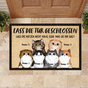 Lassen Sie die Katzen nicht raus German - Funny Personalized Cat Decorative Mat (WT).