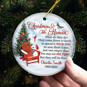 They Come Down To Earth To Spend Christmas With You - Memorial Personalized Custom Ornament - Ceramic Round Shaped - Sympathy Gift, Christmas Gift For Family