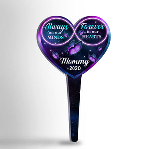 Always On Our Minds - Personalized Custom Acrylic Garden Stake.