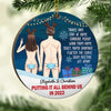 Putting It All Behind Us - Gift For Couples, Husband Wife, Personalized Custom Round Shaped Wood Christmas Ornament