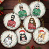 Spending Christmas Time With Your Beloved Ones - Personalized Custom Round Shaped Wood Christmas Ornament