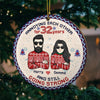 Annoying Each Other For So Many Years And Still Going Strong - Gift For Couples, Husband Wife, Personalized Custom Round Shaped Wood Christmas Ornament