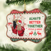 Not Sisters By Blood But Sisters By Heart - Personalized Custom Benelux Shaped Wood Christmas Ornament