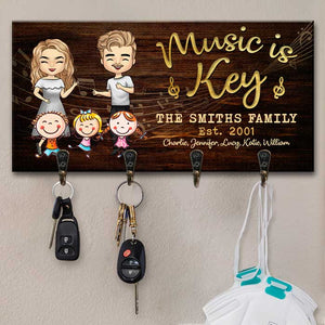 Music Is Key - Personalized Key Hanger, Key Holder - Gift For Couples, Husband Wife