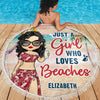 Life Is Better At The Beach - Bestie Personalized Custom Round Shaped Beach Towel - Gift For Besties, BFF, Sisters