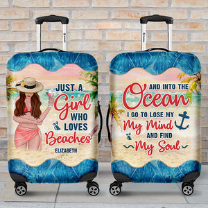 Just A Girl Who Loves Beaches - Gift For Bestie, Personalized Luggage Cover