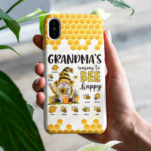 Mom Grandma Reasons To Bee Happy - Gift For Mom, Grandma - Personalized Phone Case