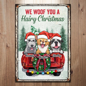 Happy Christmas With Your Dogs - Personalized Metal Sign.