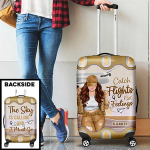 I Must Go Because The Sky Is Calling Me - Gift For Bestie, Personalized Luggage Cover
