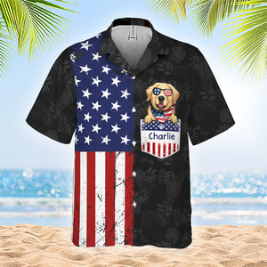 Happy 4th Of July - Personalized Hawaiian Shirt - Gift For Dad, Gift For Pet Lovers