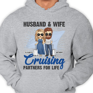 Husband & Wife Cruising Partners For Life - Gift For Couples, Husband Wife - Personalized Unisex Hoodie