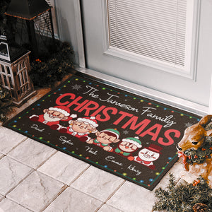 Happy Christmas With Our Family - Personalized Decorative Mat.