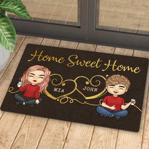 Home Sweet Home - Gift For Couples, Husband Wife - Personalized Decorative Mat