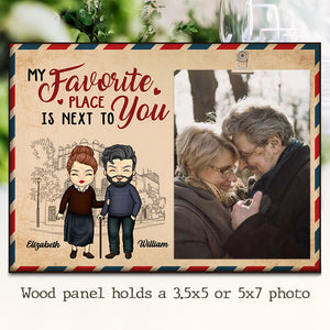 My Favorite Place Is Next To You - Gift For Couples, Personalized Photo Frame.