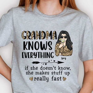 Grandma Knows Everything - Gift For Grandma, Personalized Unisex T-shirt, Hoodie.