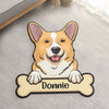 Cute Dog Peeking - Personalized Custom Shaped Decorative Mat
