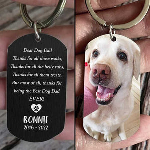Thanks For All Those Walks - Upload Image, Gift For Dog Lovers - Personalized Keychain.