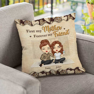 We Love You To The Moon And Back - Gift For Mom, Personalized Pillow (Insert Included).