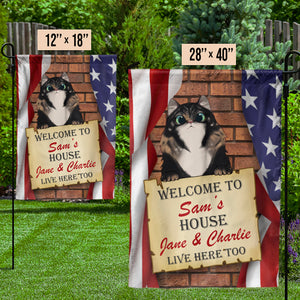 Welcome To Our House - 4th Of July Decoration - Personalized Flag.