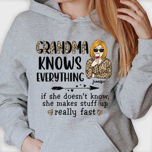 Grandma Knows Everything - Gift For Grandma, Personalized Unisex T-shirt, Hoodie.