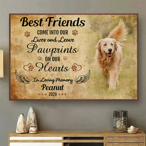 Pawprints On Our Hearts - Gift For Dog Lovers - Personalized Horizontal Poster.