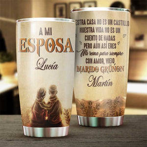 A Mi Esposa - Eres Mi Reina Para Siempre - Gift For Couples, Husband Wife - Personalized Tumbler Spanish