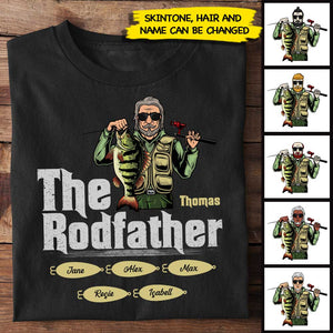 The Rodfather - Gift for Dad - Personalized Unisex T-Shirt.