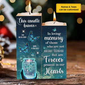 You're Not Here Today But Are Forever Present In Our Hearts - Personalized Candle Holder.
