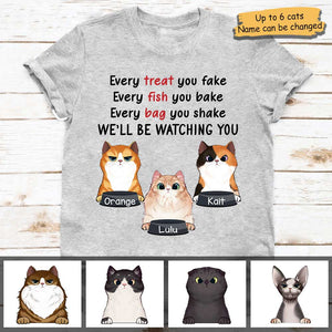 We Will Be Watching You - Funny Personalized Cat Unisex T-Shirt.