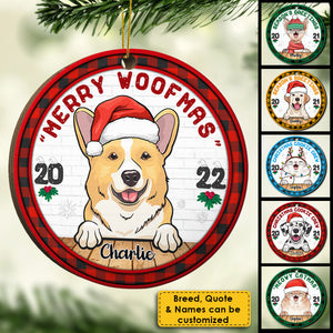 Christmas Cookie Crew - Dogs And Cats - Personalized Custom Round Shaped Wood Christmas Ornament