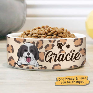 Cheetah Skin, Gift For Dog Lovers - Personalized Custom Dog Bowls.
