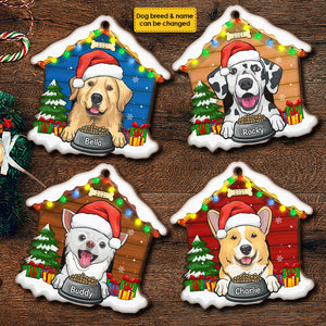Christmas Dog House - Christmas Is Coming - Personalized Shaped Ornament.